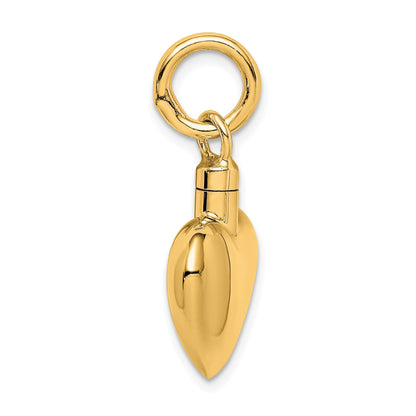 Sterling Silver Gold-plated Polished Puffy Heart Ash Holder Pendant