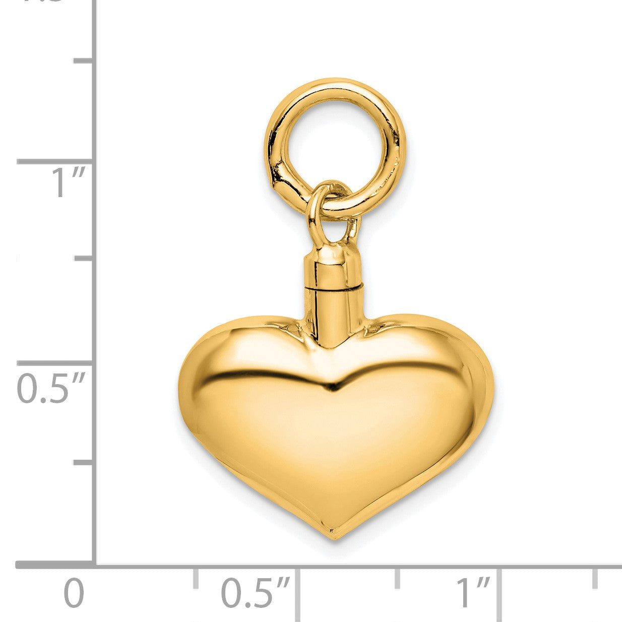 Sterling Silver Gold-plated Polished Puffy Heart Ash Holder Pendant