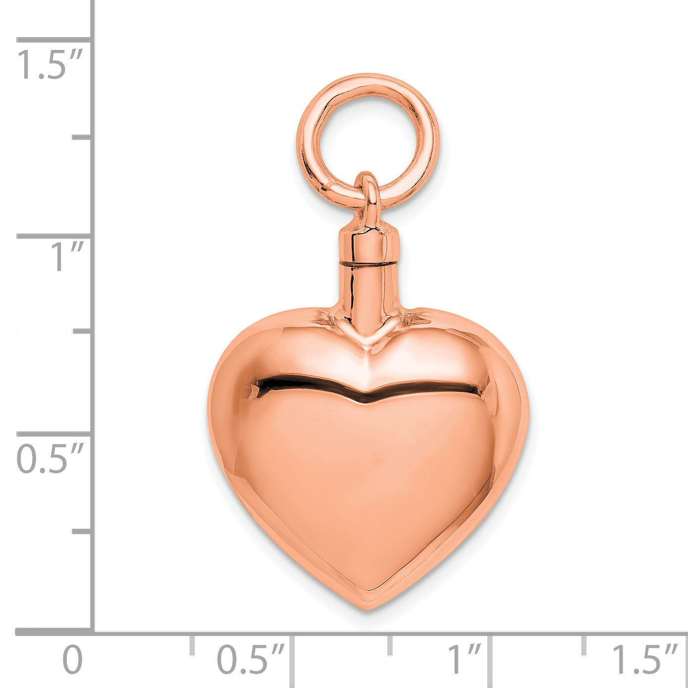 Sterling Silver Rose Gold-plated Polished Heart Ash Holder Pendant