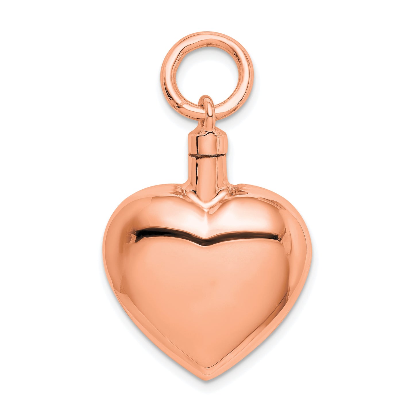 Sterling Silver Rose Gold-plated Polished Heart Ash Holder Pendant