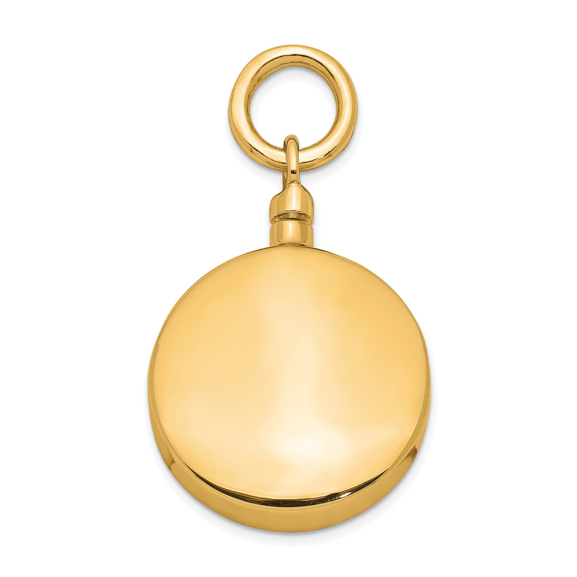 Sterling Silver Gold-plated Polished Round Ash Holder Pendant