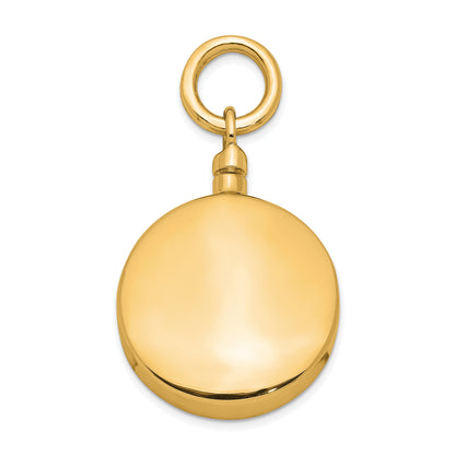 Sterling Silver Gold-plated Polished Round Ash Holder Pendant
