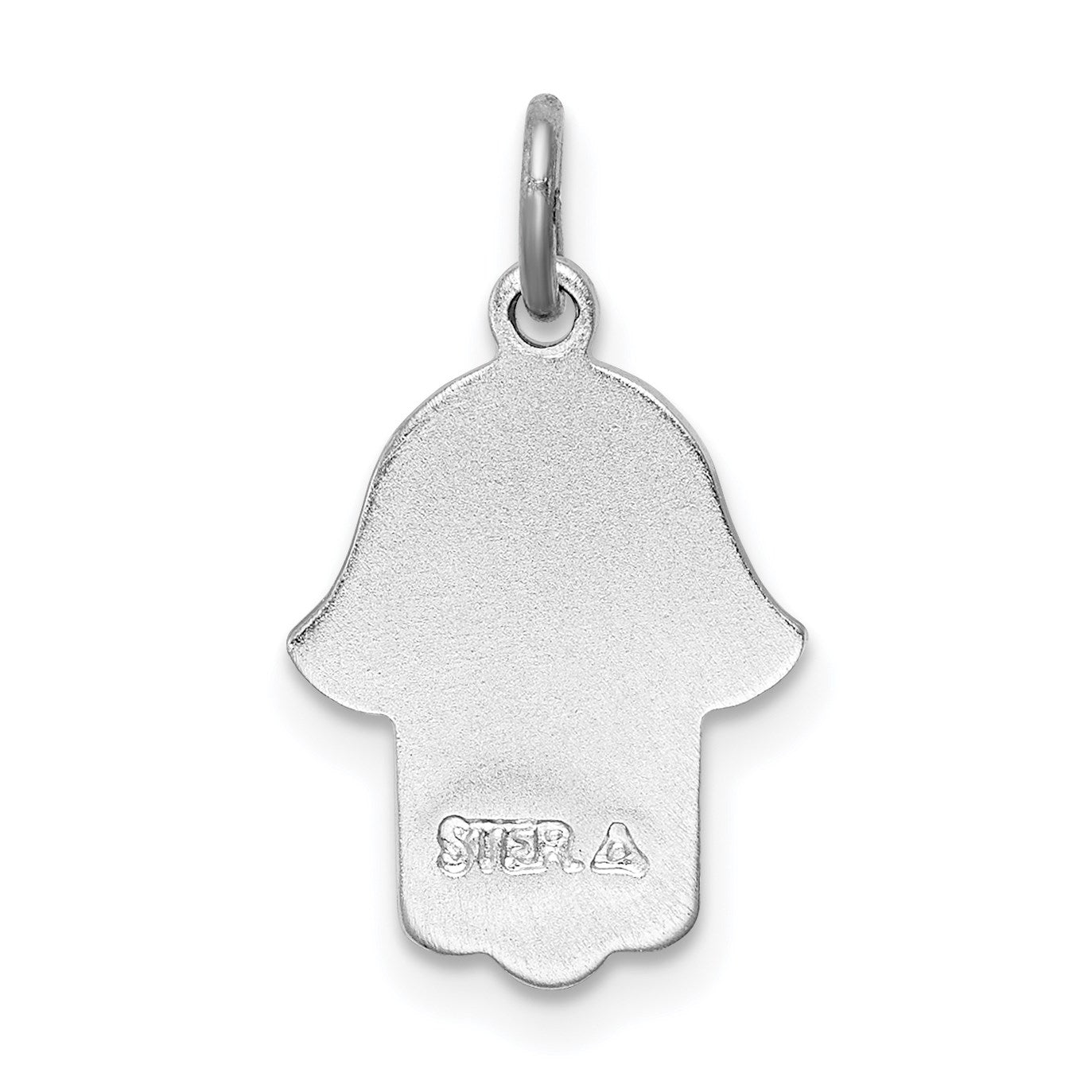 Sterling Silver Platinum-plated Polished Chamseh/Hamsa Pendant