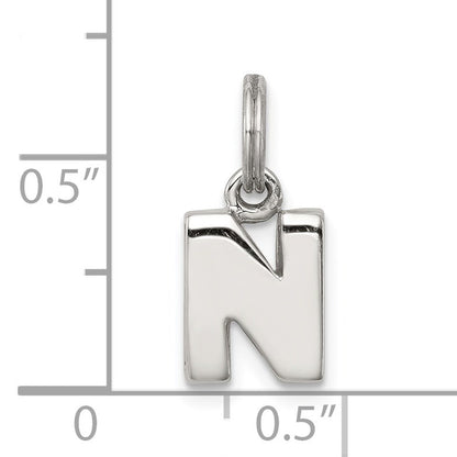 Sterling Silver Letter N Initial Charm