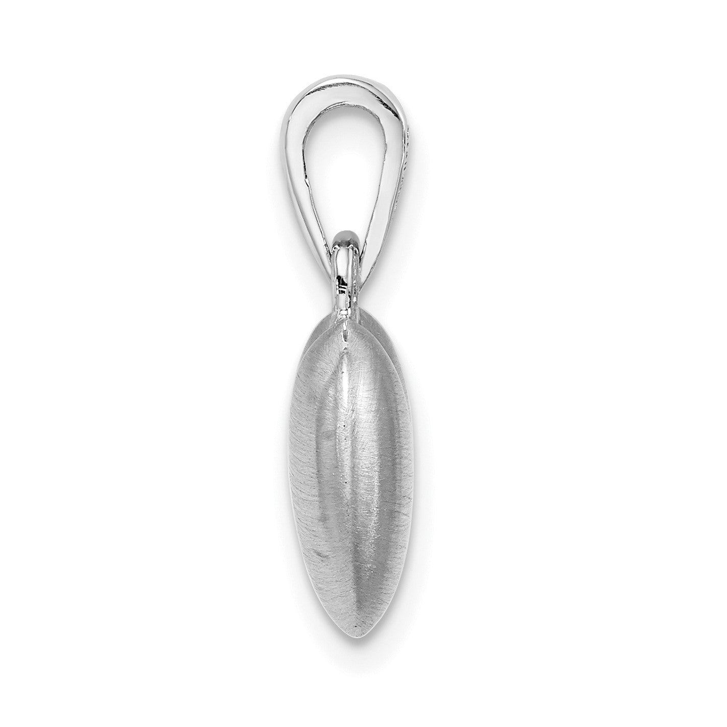 Sterling Silver Rhodium-plated Satin Heart Pendant