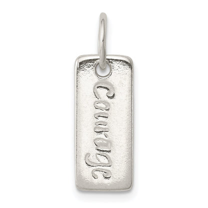 Sterling Silver Polished COURAGE/SURVIVOR Reversible Charm