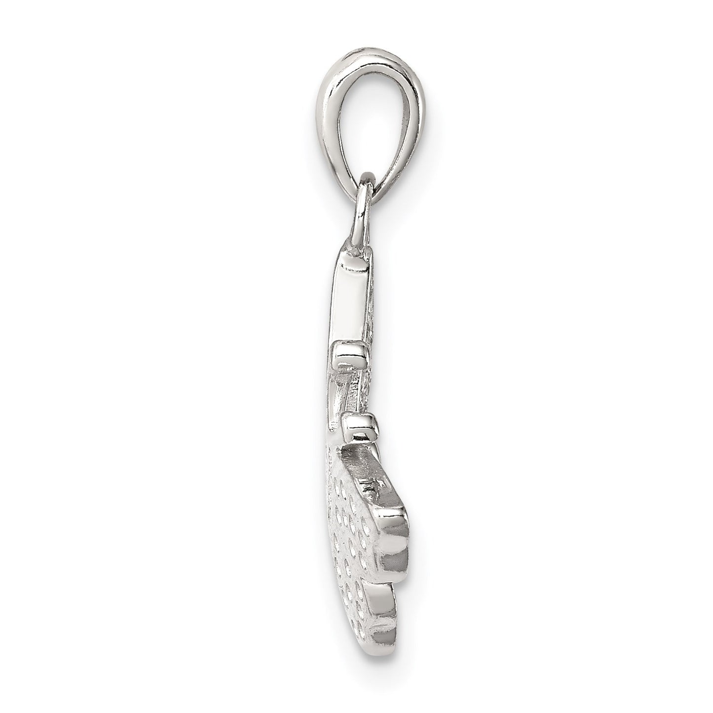 Sterling Silver Rhodium-plated CZ Butterfly Pendant