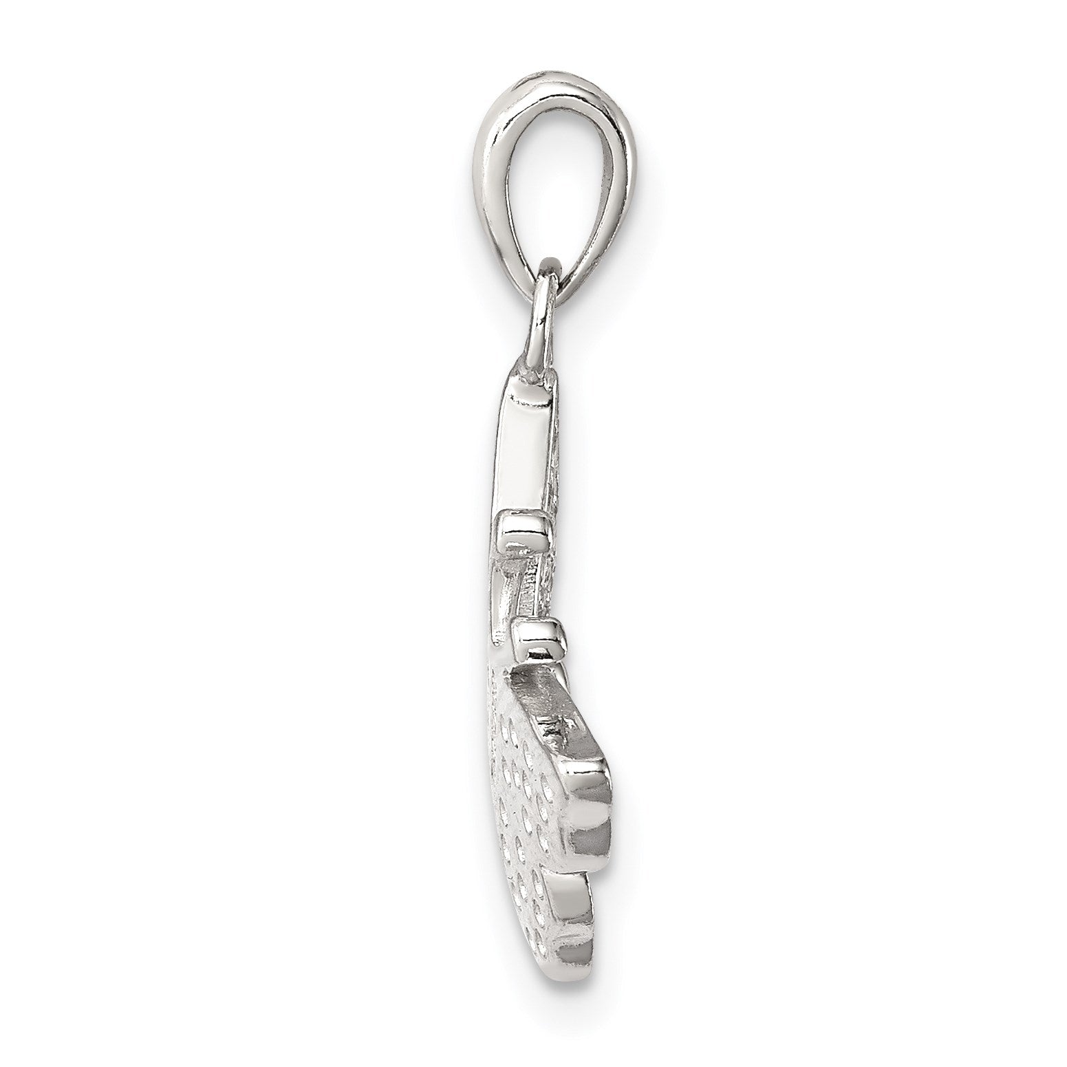 Sterling Silver Rhodium-plated CZ Butterfly Pendant