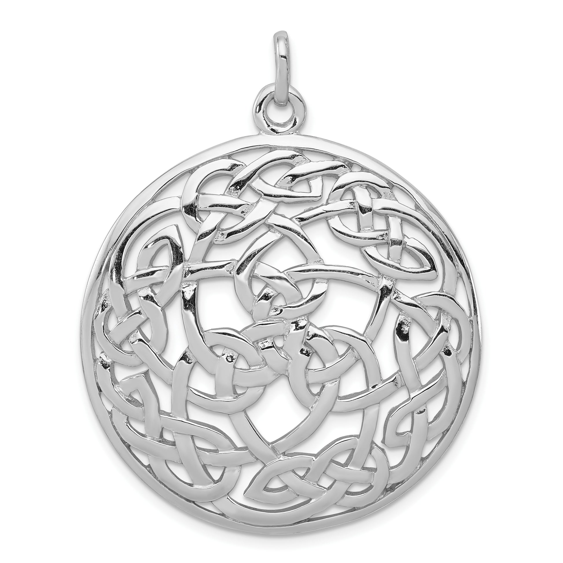 Sterling Silver Rhodium-plated Polished Celtic Pendant