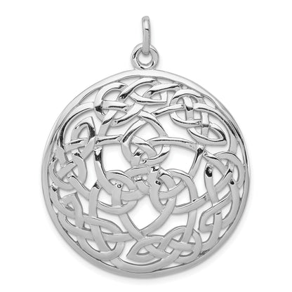 Sterling Silver Rhodium-plated Polished Celtic Pendant