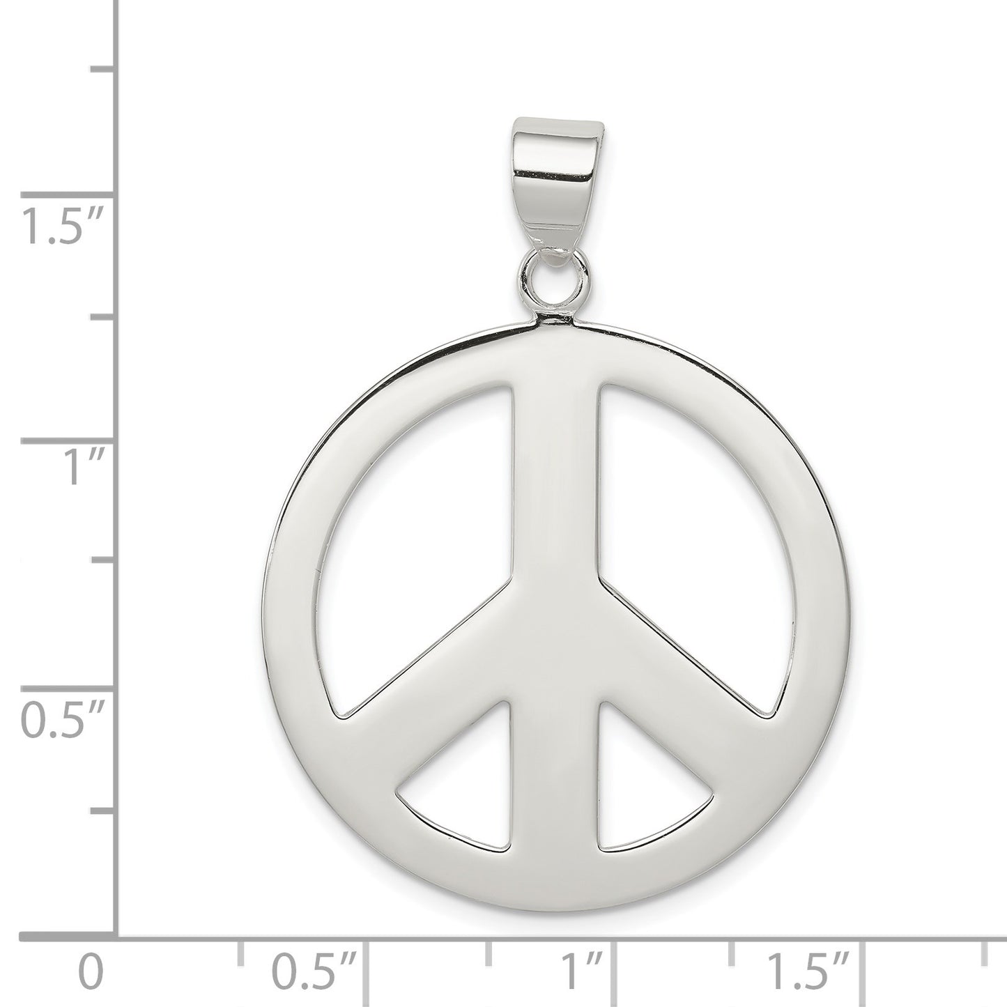 Sterling Silver Polished Peace Pendant