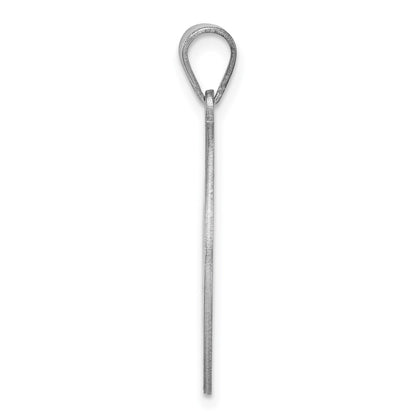 Sterling Silver Rhodium-plated Fancy Script Letter B Initial Pendant