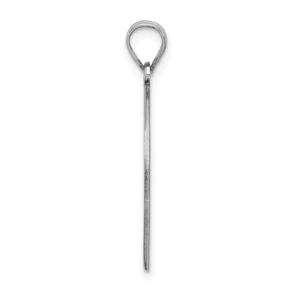 Sterling Silver Rhodium-plated Fancy Script Letter I Initial Pendant