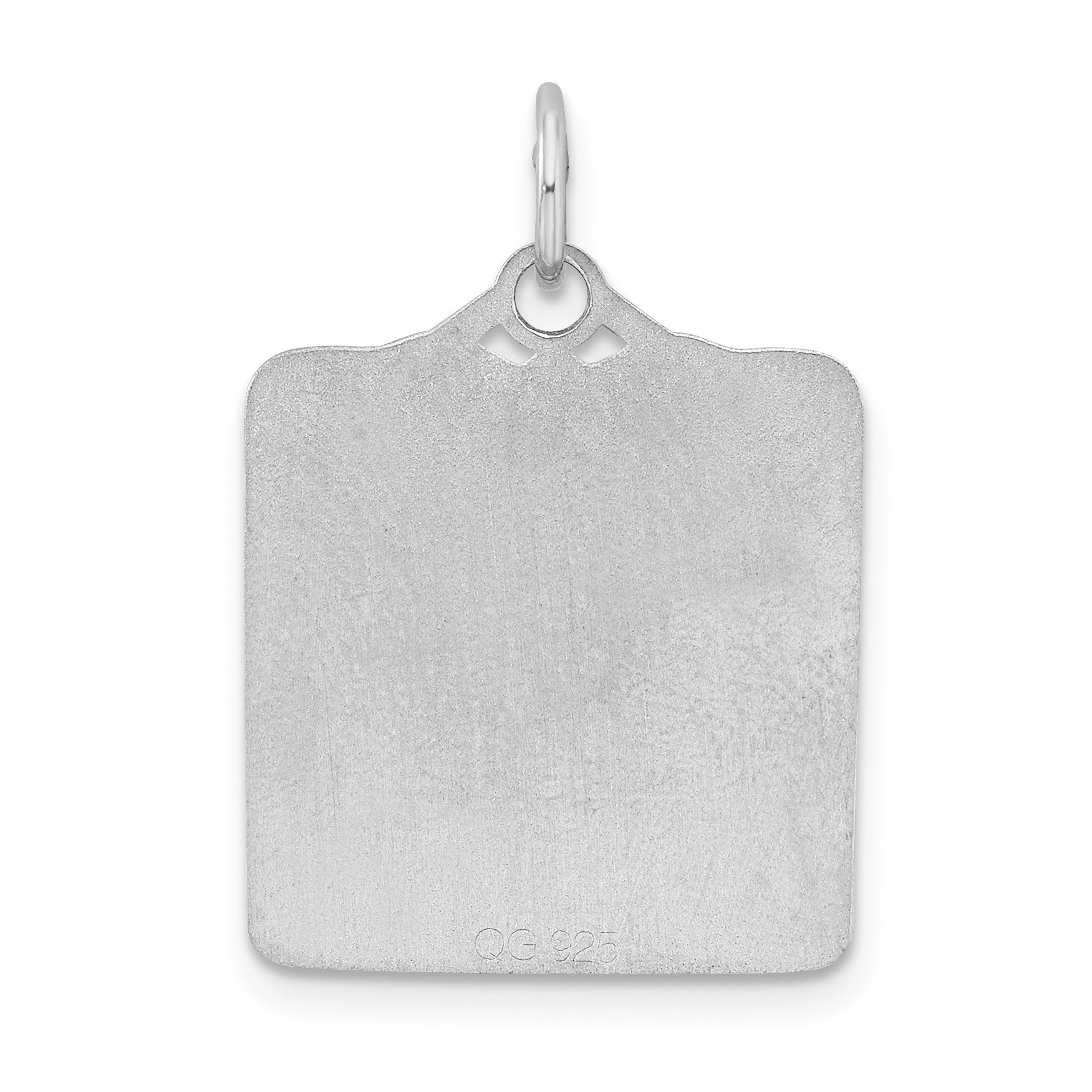 SS Rh-plt Blue Birth Certificate Polished Front/Satin Back Charm