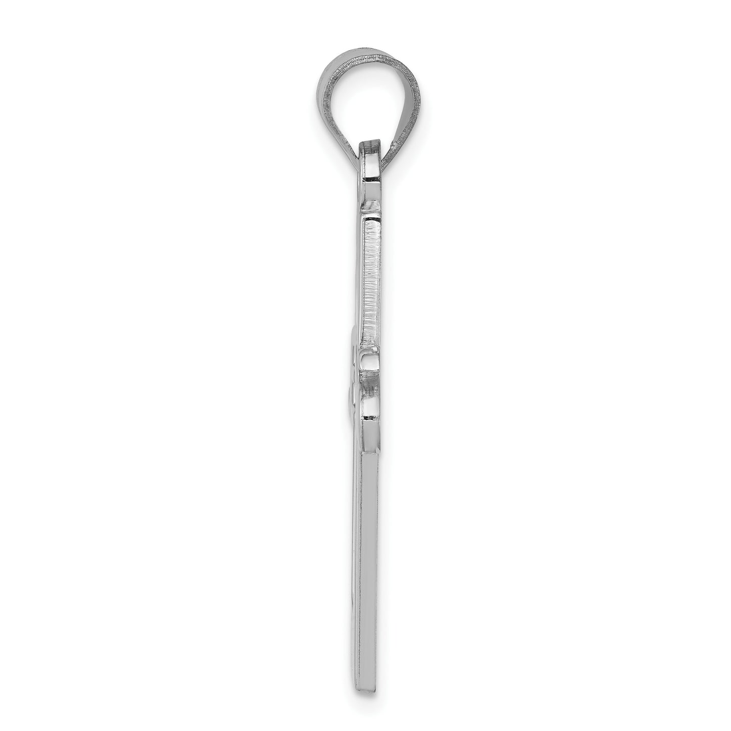 Sterling Silver Rhodium-plated Jesus Cross Medium Pendant