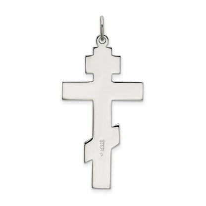 Sterling Silver Polished Eastern Orthodox Cross Pendant