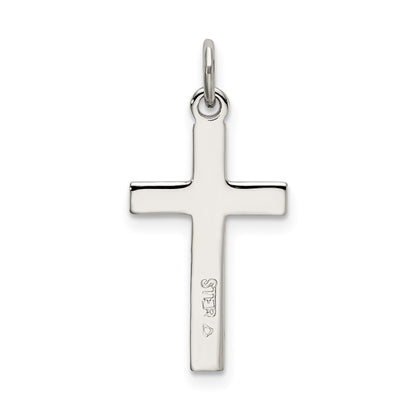 Sterling Silver Polished Satin 7 D/C Cross Pendant