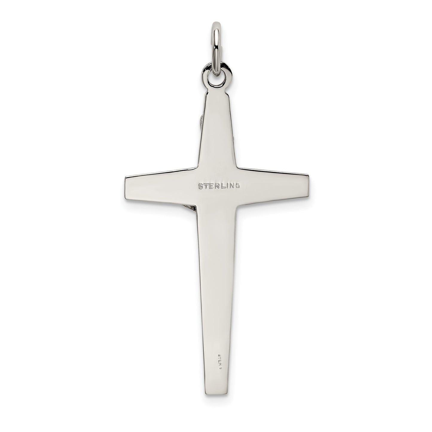 Sterling Silver & Gold-plated Polished and Textured INRI Crucifix Pendant