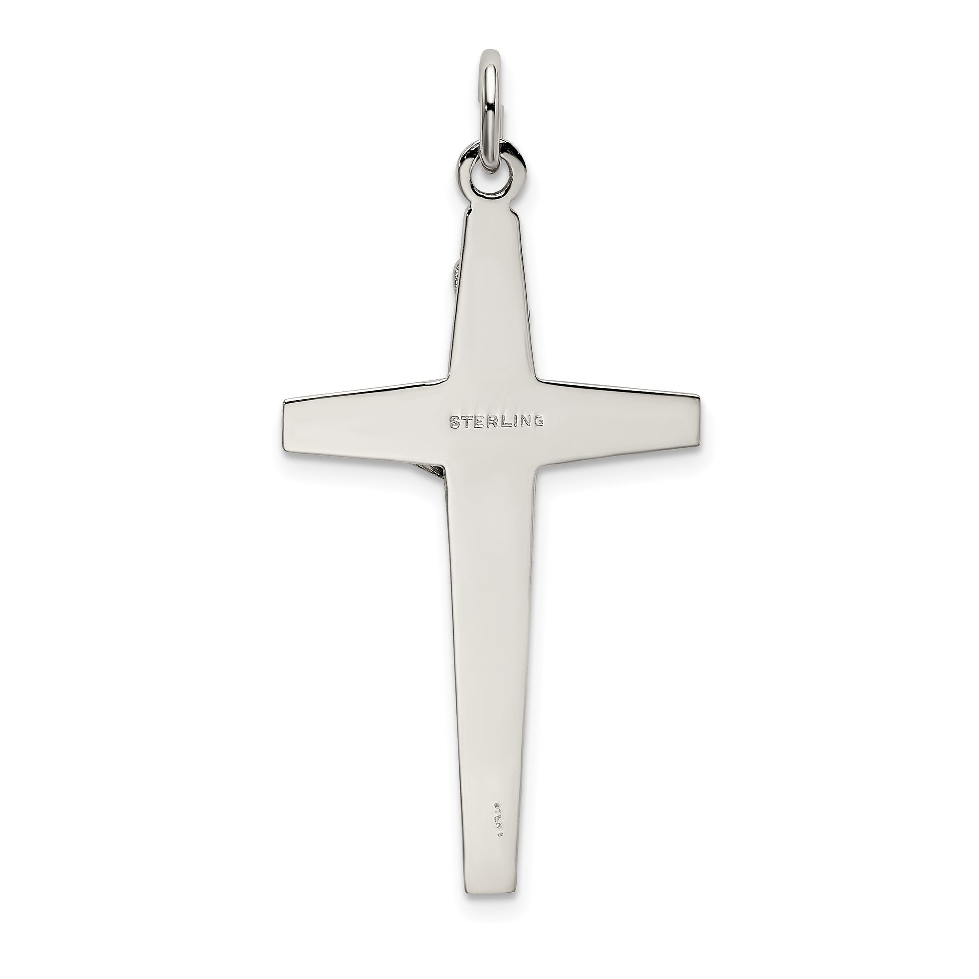 Sterling Silver & Gold-plated Polished and Textured INRI Crucifix Pendant