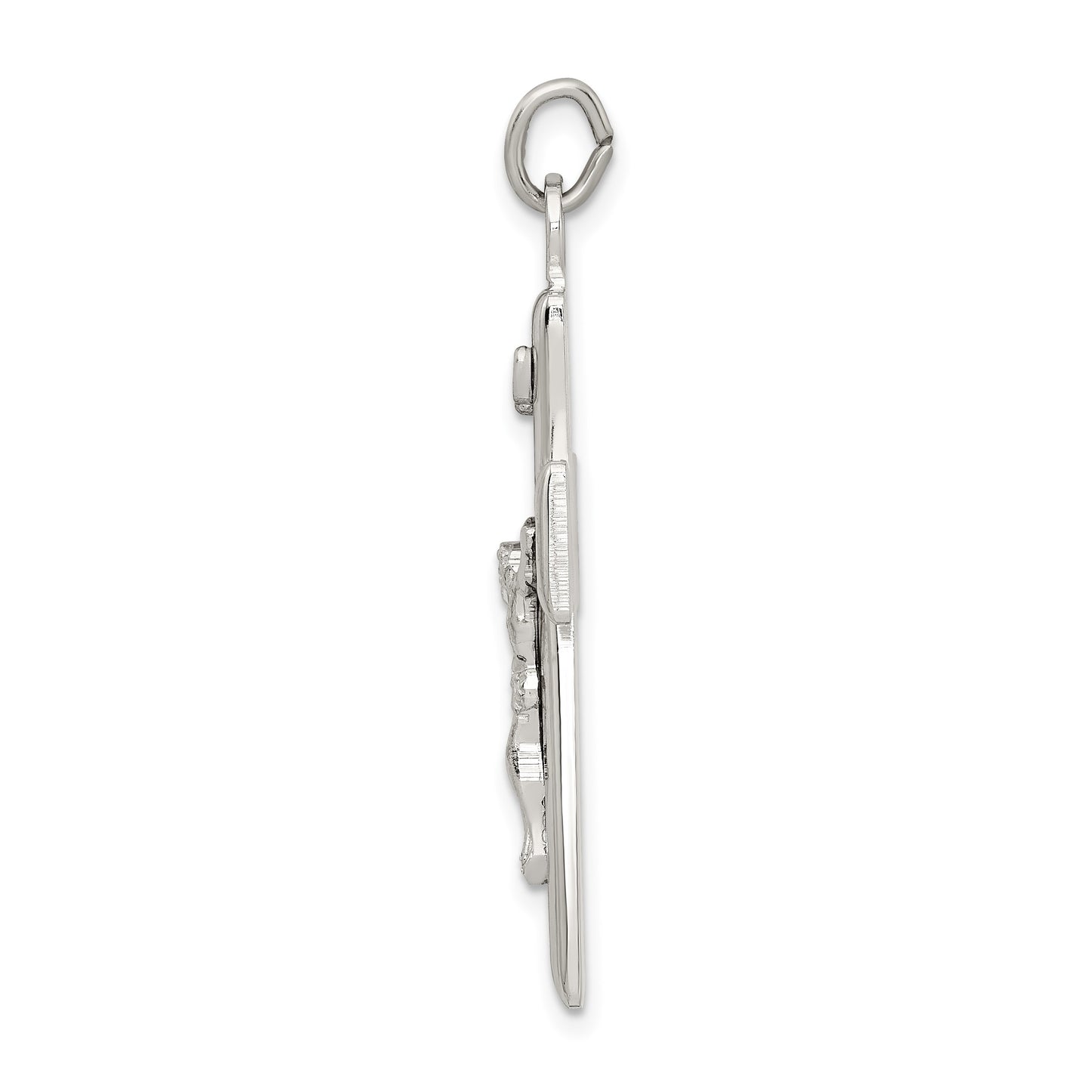 Sterling Silver Black Epoxy INRI Crucifix Pendant