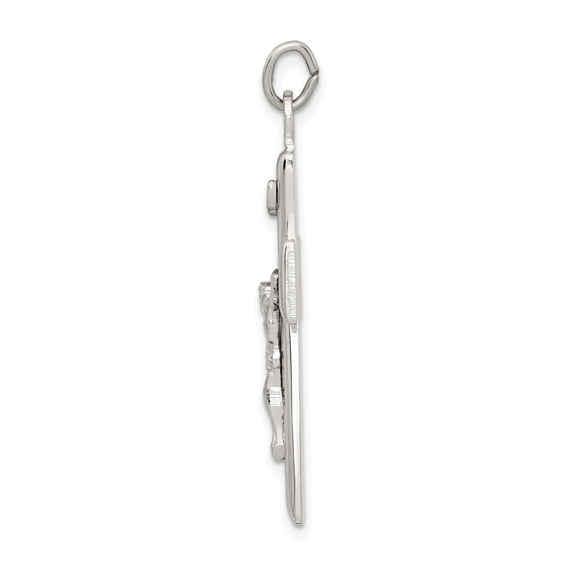 Sterling Silver Black Epoxy INRI Crucifix Pendant