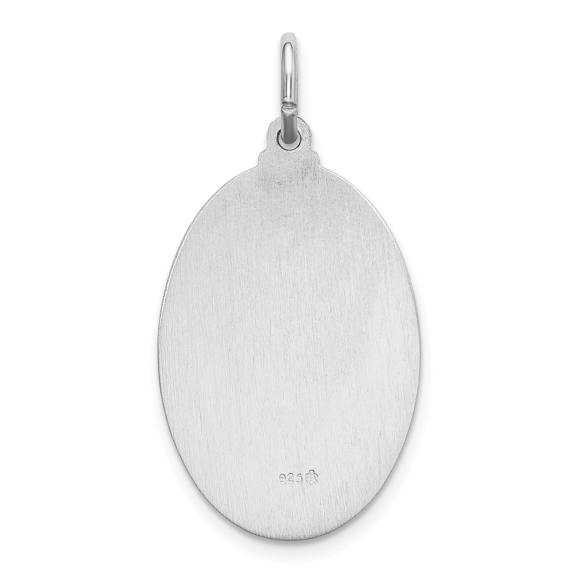 Sterling Silver Rhodium-plated Spanish Lady of Guadalupe Medal Pendant
