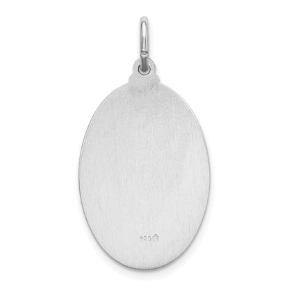 Sterling Silver Rhodium-plated Spanish Lady of Guadalupe Medal Pendant
