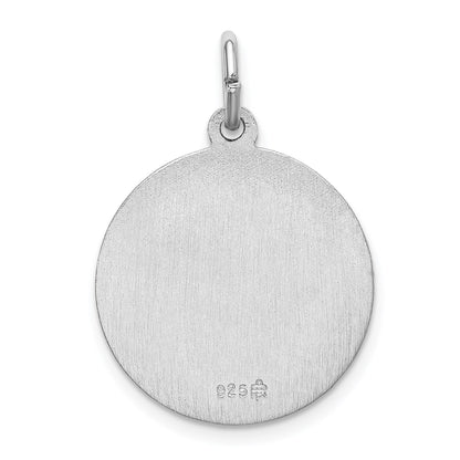 Sterling Silver Rhodium-plated Spanish Lady of Guadalupe Medal Pendant