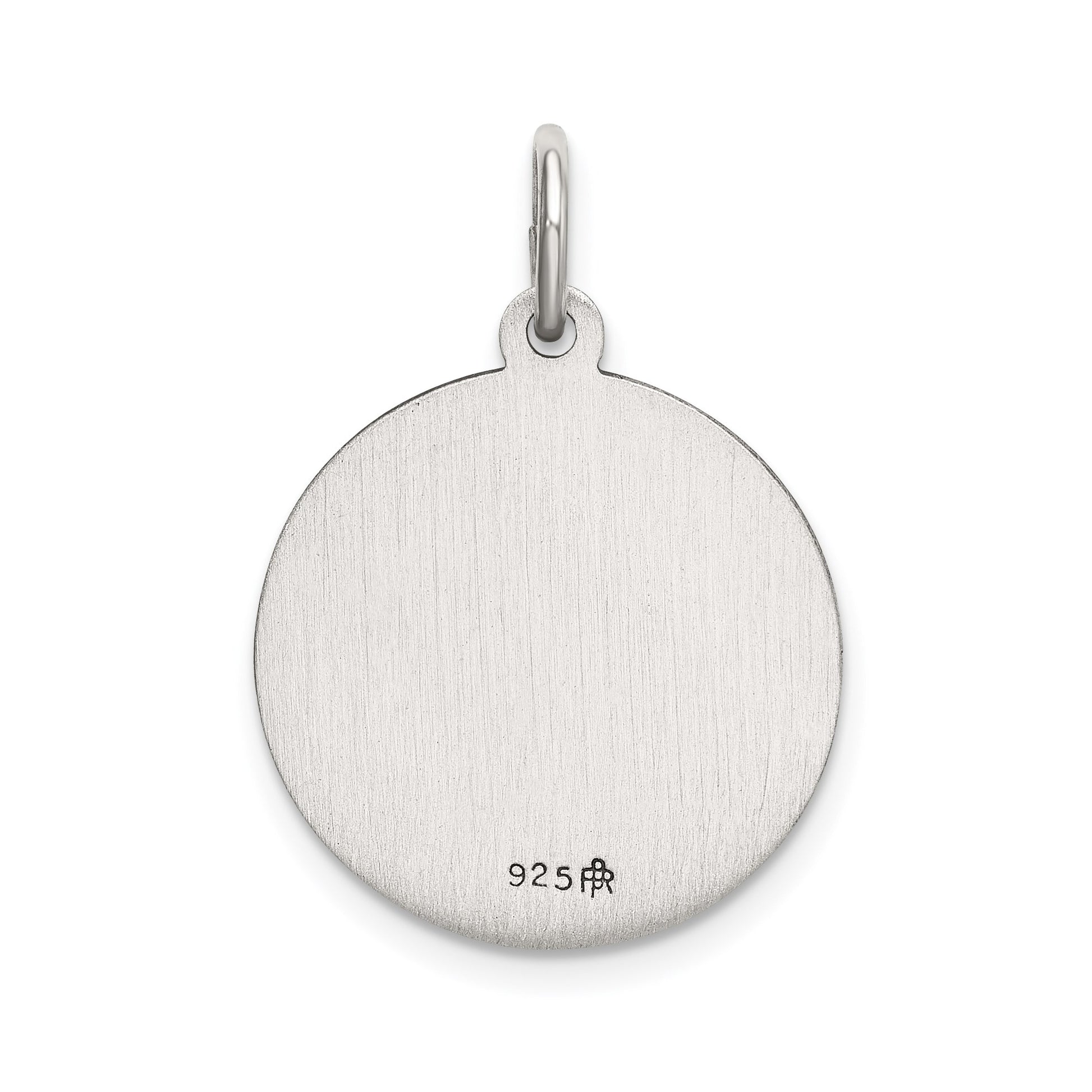 Sterling Silver Satin Antiqued Spanish St. Lucy Medal Pendant