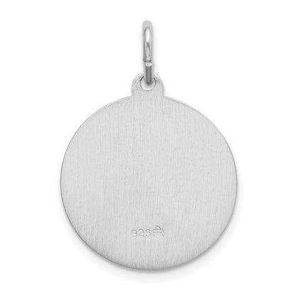 Sterling Silver Rhodium-plated Spanish St. Lucy Medal Pendant