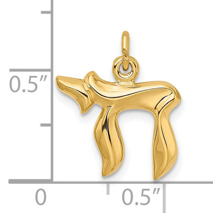 Sterling Silver Gold-plated Polished Small Chai Pendant