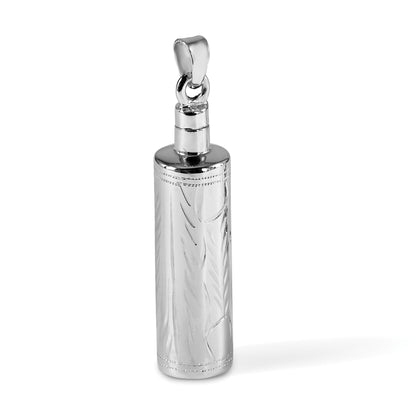 Sterling Silver Rhodium-Plated Cylinder Ash Holder Pendant