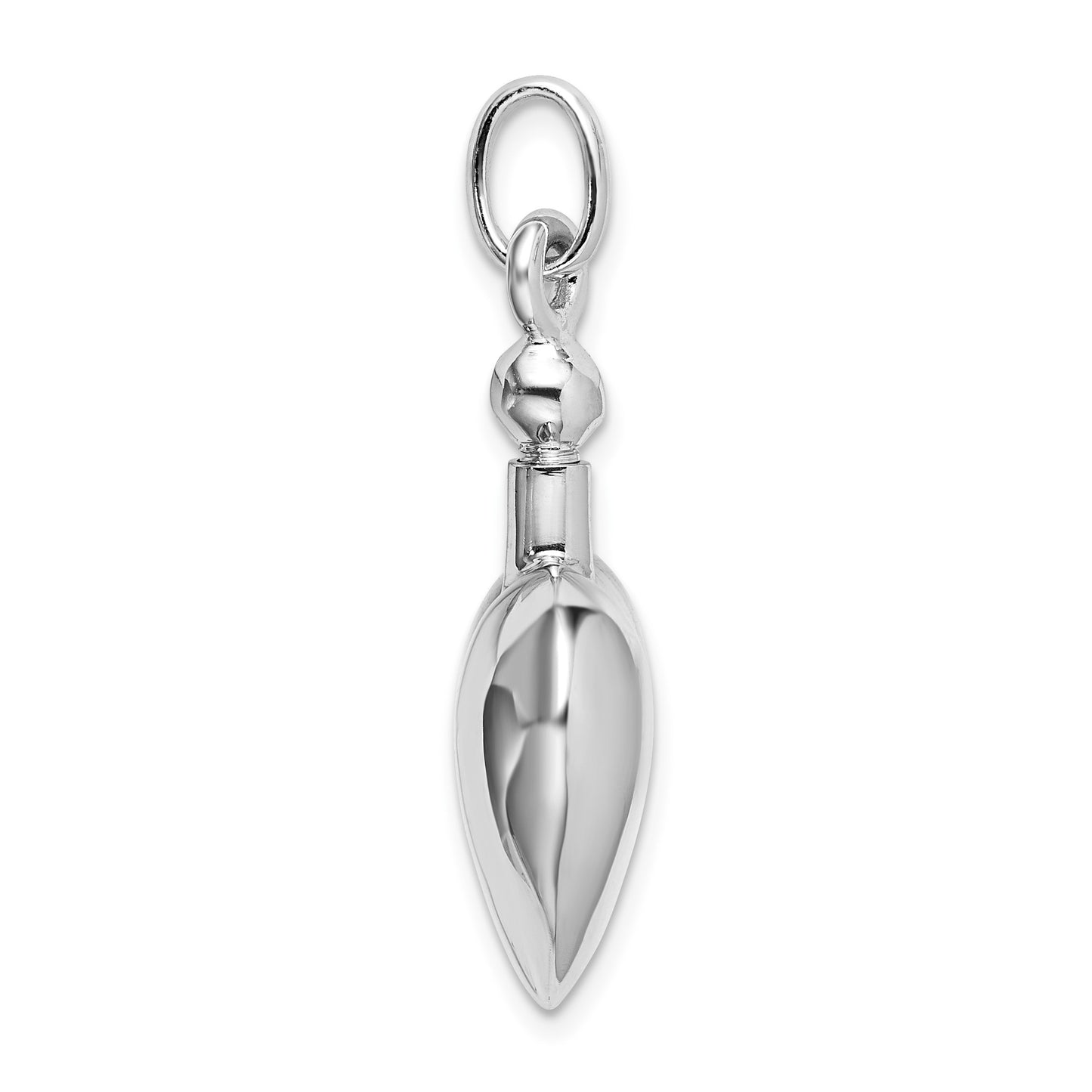 Sterling Silver RH-plated Polished Screw Top Ash Holder Pendant