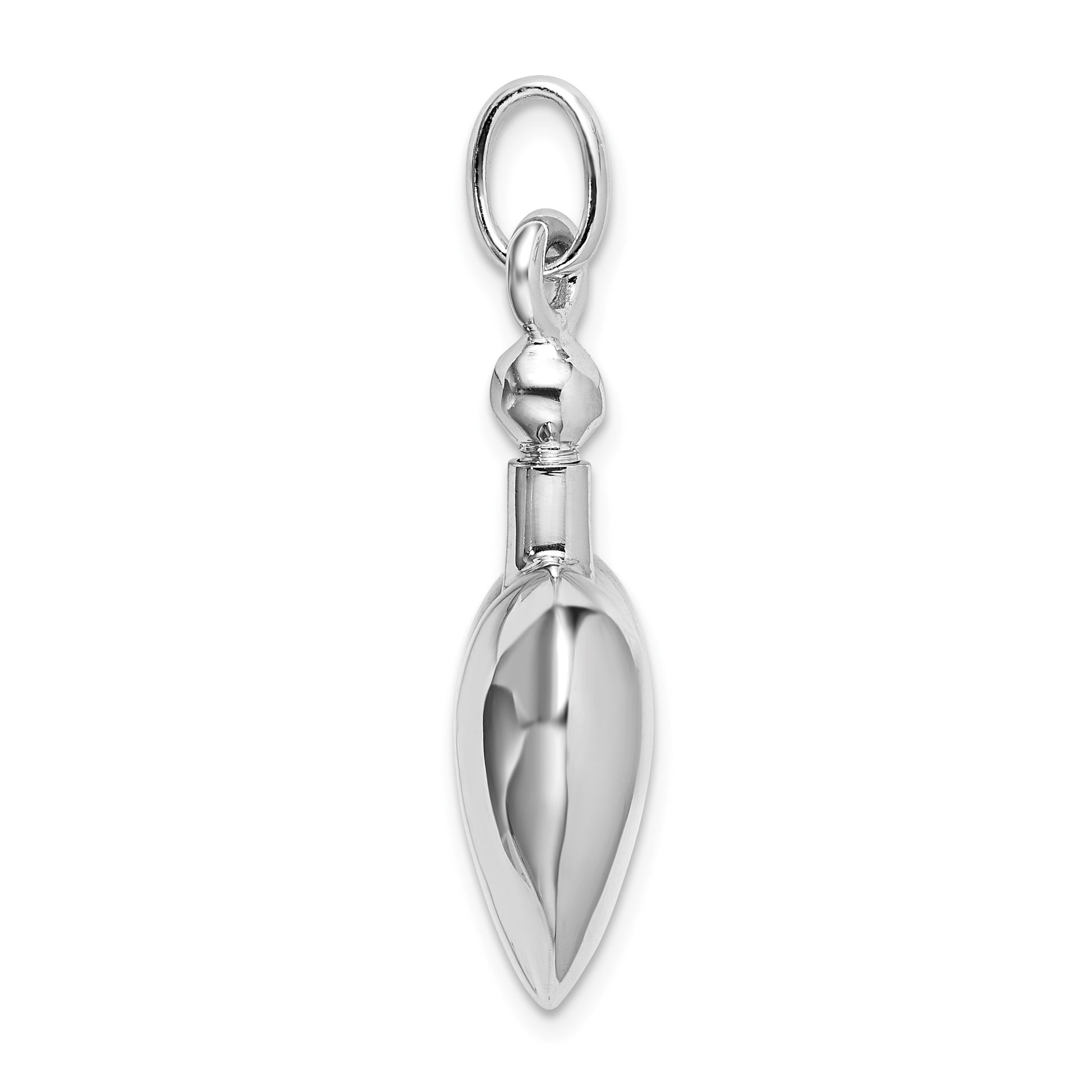 Sterling Silver RH-plated Polished Screw Top Ash Holder Pendant