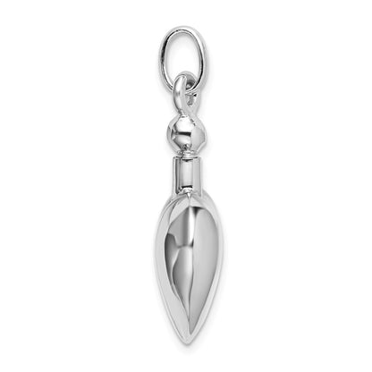 Sterling Silver RH-plated Polished Screw Top Ash Holder Pendant