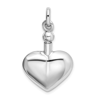 Sterling Silver RH-plated Polished Screw Top Ash Holder Pendant