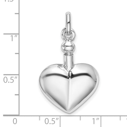 Sterling Silver RH-plated Polished Screw Top Ash Holder Pendant