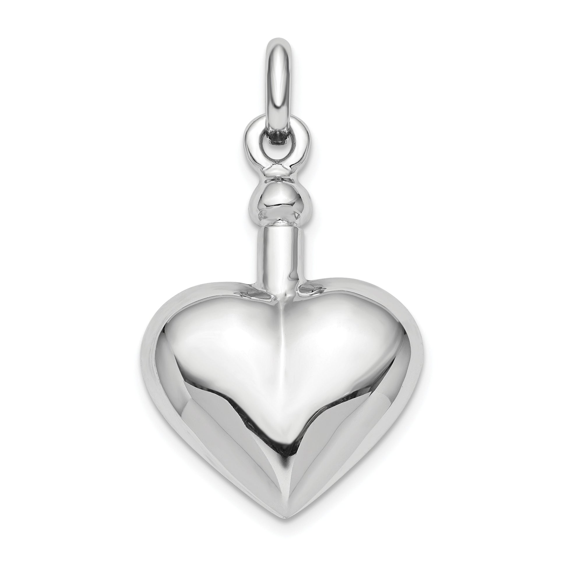 Sterling Silver RH-plated Polished Screw Top Ash Holder Pendant