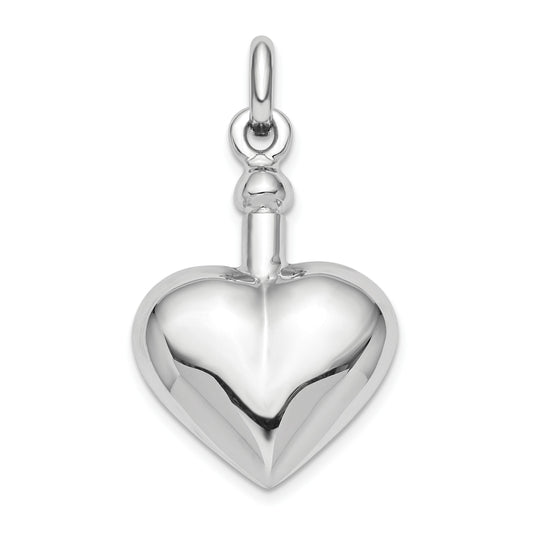 Sterling Silver RH-plated Polished Screw Top Ash Holder Pendant