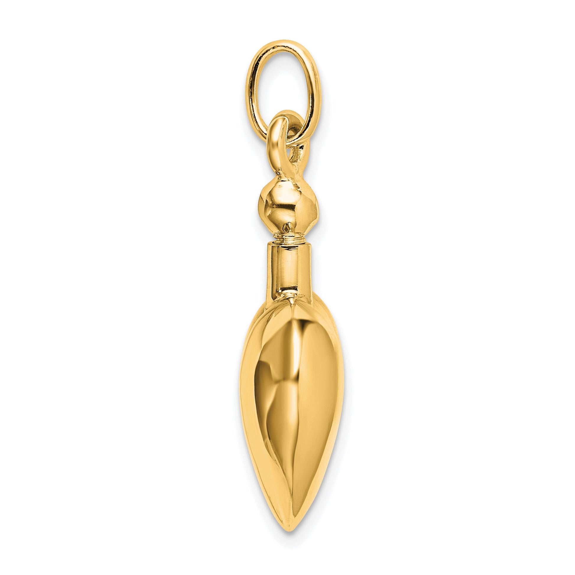 Sterling Silver Gold-plated Polished Screw Top Ash Holder Pendant