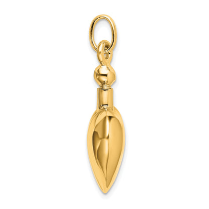 Sterling Silver Gold-plated Polished Screw Top Ash Holder Pendant