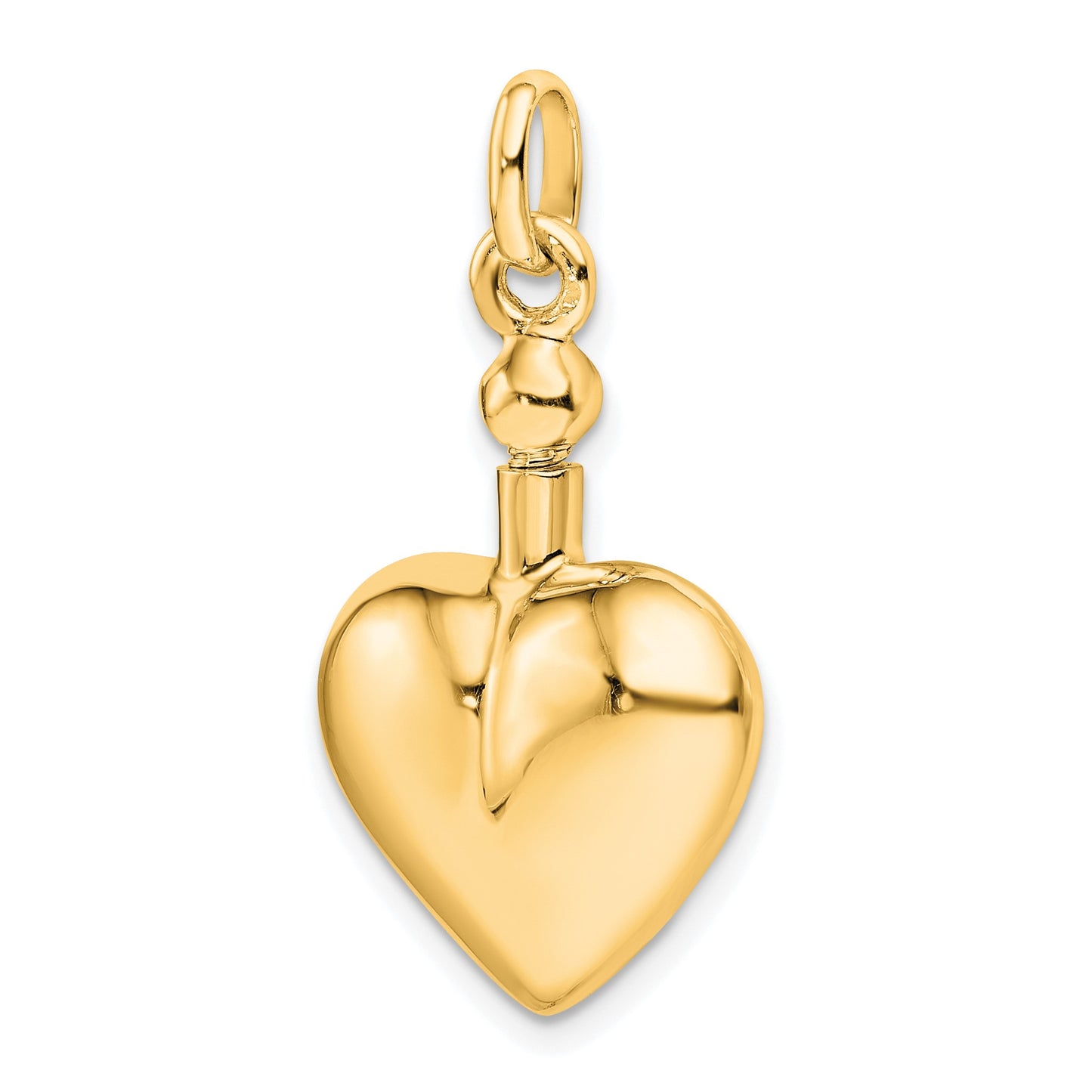 Sterling Silver Gold-plated Polished Screw Top Ash Holder Pendant