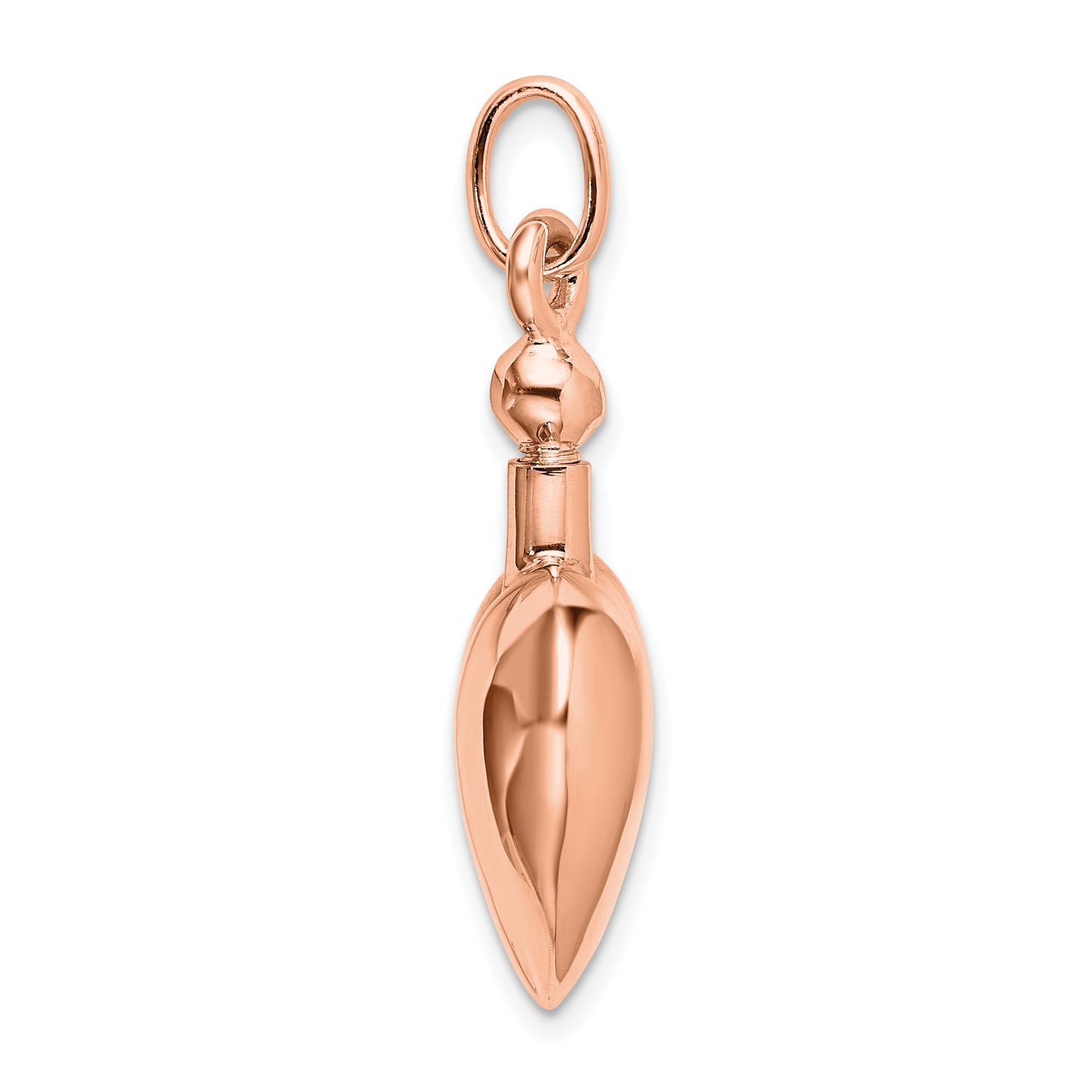 Sterling Silver Rose Gold-plated Polished Screw Top Ash Holder Pendant