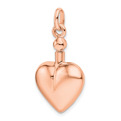 Sterling Silver Rose Gold-plated Polished Screw Top Ash Holder Pendant