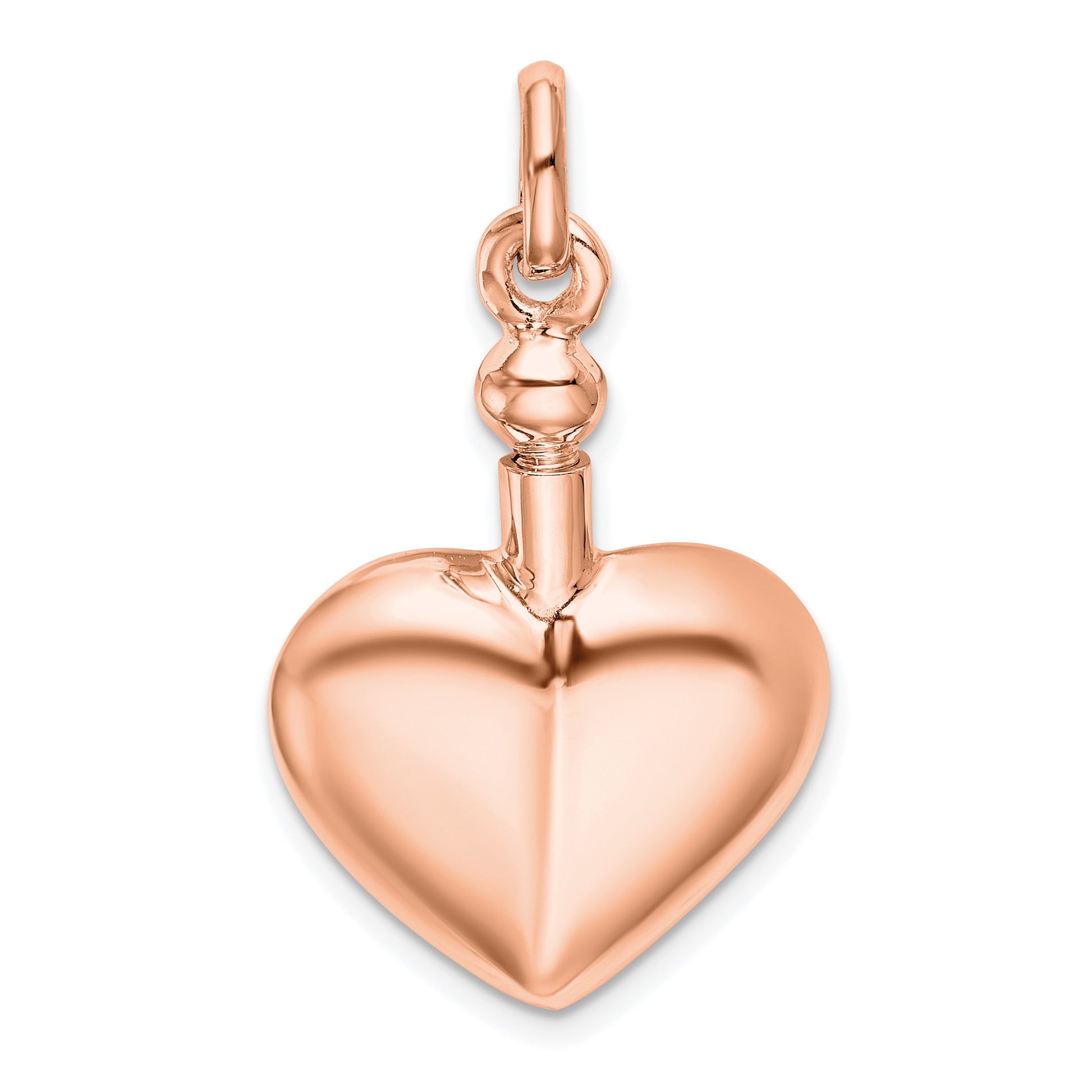 Sterling Silver Rose Gold-plated Polished Screw Top Ash Holder Pendant