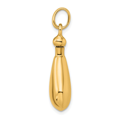 Sterling Silver Gold-plated Polished Screw Top Ash Holder Pendant