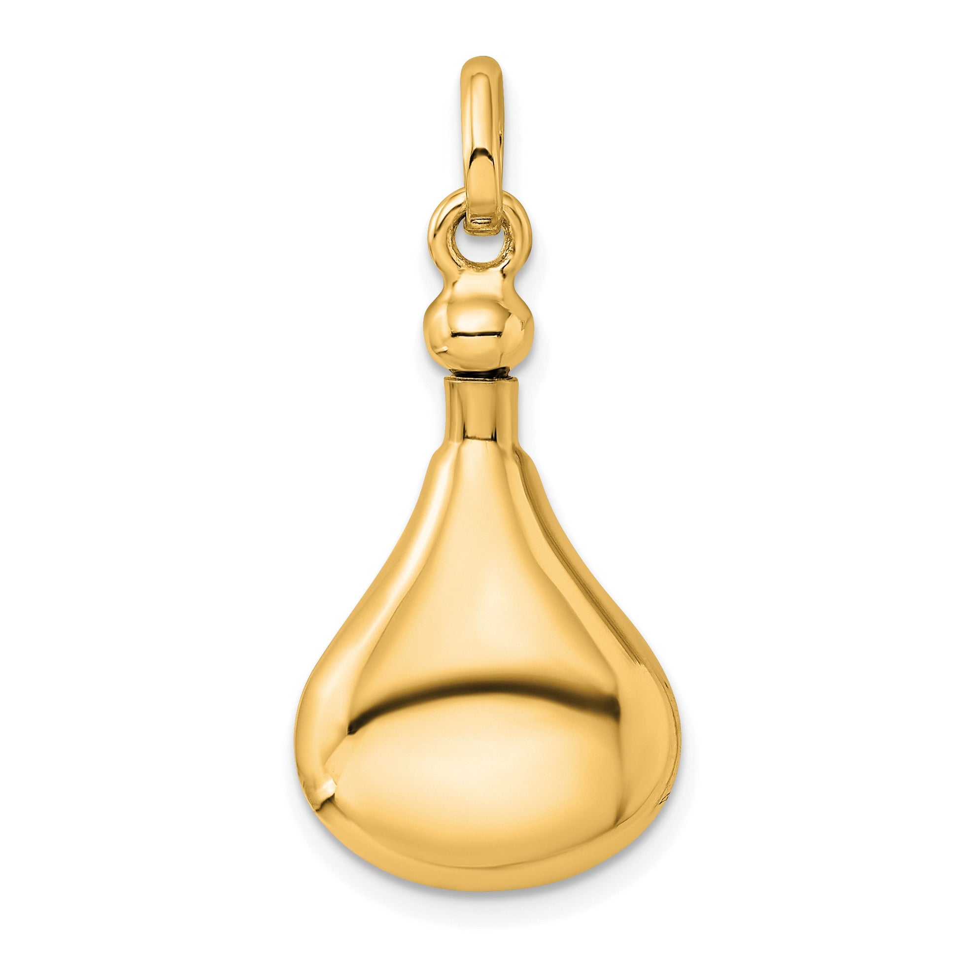 Sterling Silver Gold-plated Polished Screw Top Ash Holder Pendant