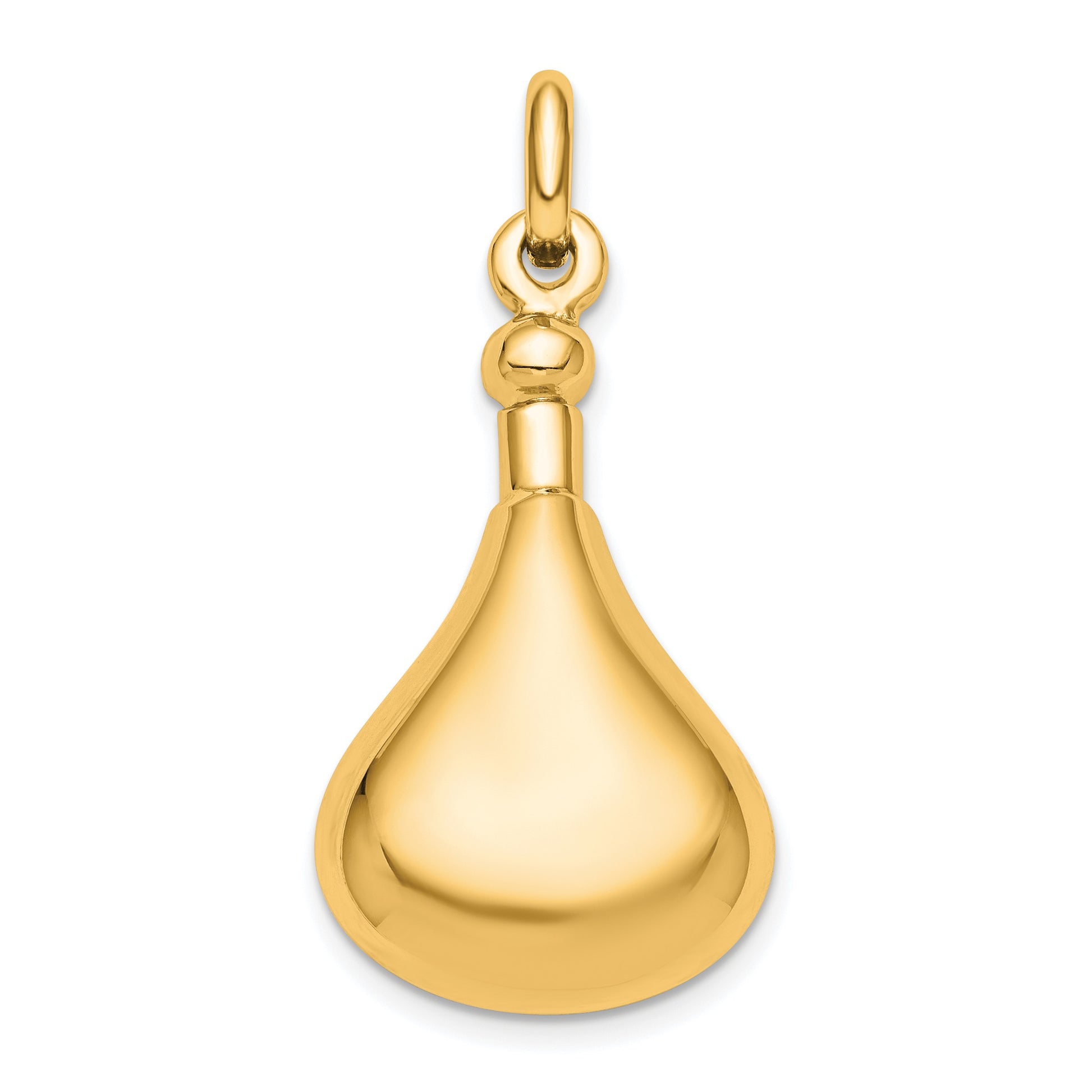 Sterling Silver Gold-plated Polished Screw Top Ash Holder Pendant