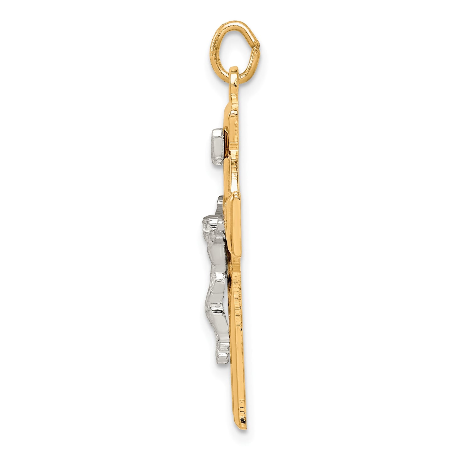 Sterling Silver & Gold-tone INRI Crucifix Pendant