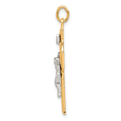 Sterling Silver & Gold-tone INRI Crucifix Pendant